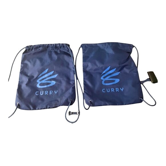 2 UNDER ARMOUR STEPH CURRY Ozsee GYM BAG SACK DRAWSTRING CLOSURE BLUE - Picture 1 of 7